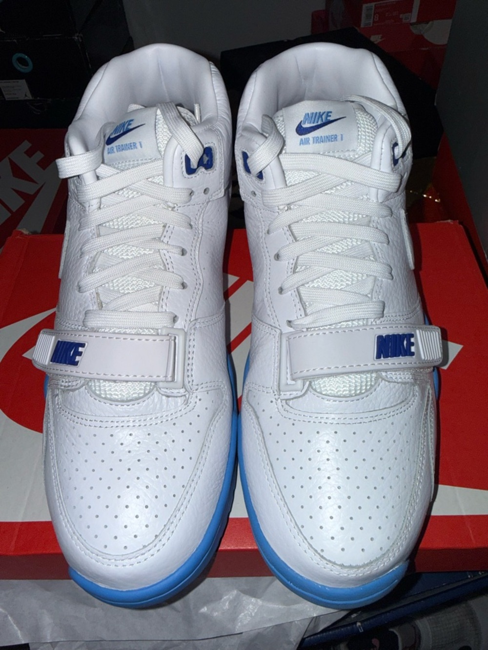 Nike trainers mm millionth White and Light Blue Mid-Top Sneakers - Picture 2 of 5